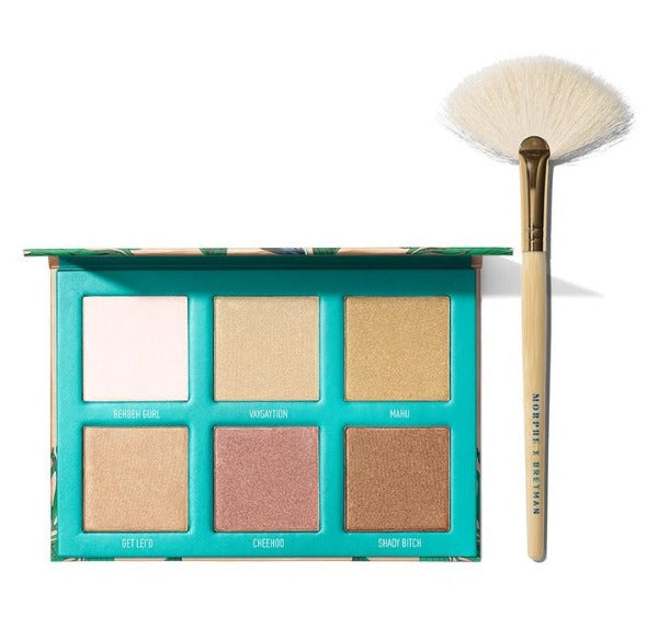 Buy MORPHE X BRETMAN Babe in Paradise Highlighter Palette (With Fan Brush) in Pakistan On Makeup World