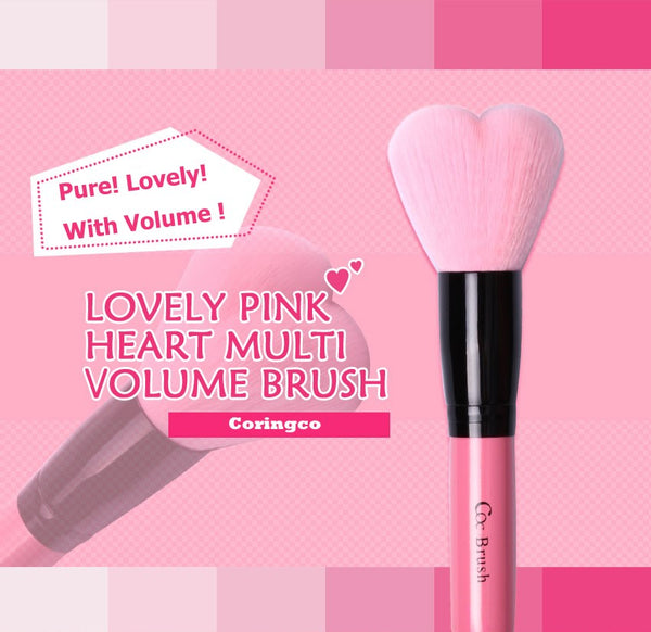 CORINGCO Lovely Pink Heart Multi Volume Makeup Brush - MakeUp World Pakistan