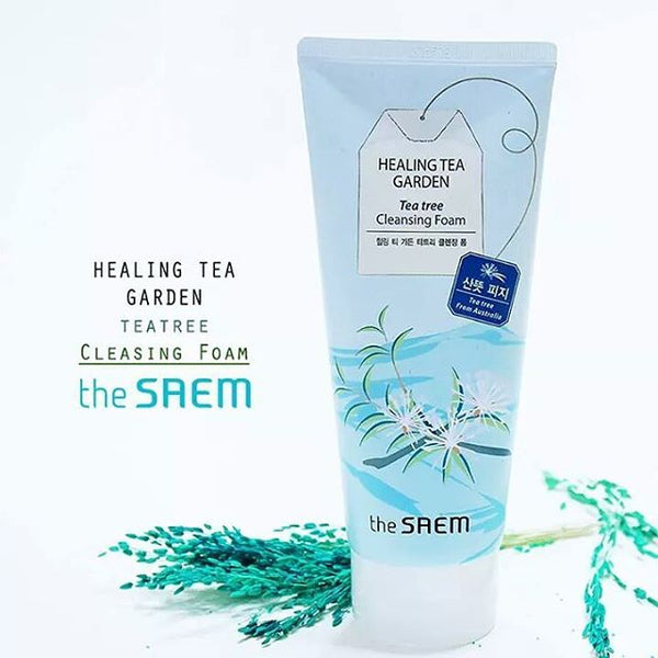 the SAEM Healing Tea Garden (Tea tree) Cleansing Foam 150ml - MakeUp World Pakistan