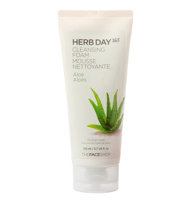 THE FACE SHOP Herb Day 365 Cleansing Foam (Aloe) - MakeUp World Pakistan